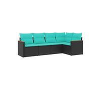 Salon de jardin modulable GENERIQUE noir resine tressee 5 pieces 62 x 55 x 69 cm