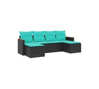 Salon de jardin modulable GENERIQUE noir resine tressee 6 pieces 62 x 55 x 69 cm noir