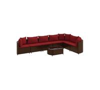 Salon de jardin modulable GENERIQUE resine tressee 8 pieces 63 x 63 x 57 cm