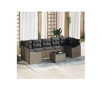 Salon de jardin modulable GENERIQUE rotin gris 8 pieces 62 x 289 x 85 cm