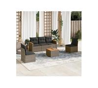 Salon de jardin modulable gris resine tressee 6 pieces 62 x 55 x 69 cm 5 personnes
