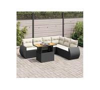 Vidaxl Salon De Jardin 7 Pcs Avec Coussins Noir Résine Tressée