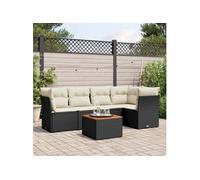 Salon de jardin modulable noir 5 personnes resine tressee 62.0 x 62 x 69 cm 6 pieces