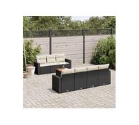 Salon de jardin modulable noir resine tressee 7 personnes 62 x 55 x 69 cm 8 pieces
