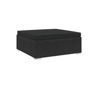 vidaXL Repose-pied sectionnel 46804 en résine tressée avec coussin Noir