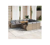Salon de Jardin avec Coussins Canapés Patio 11 pcs Noir Résine Tressée vidaXL