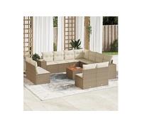 Salon de jardin modulable resine tressee beige 12 pieces x 83 x 69 11 personnes