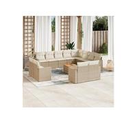 Salon de jardin modulable resine tressee beige 13 pieces 62 x 62 x 69 cm 1 personnes