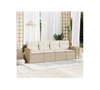 Salon de jardin modulable resine tressee beige 4 pieces x 61.5 x 69 4 personnes