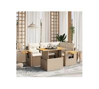 Salon de jardin modulable resine tressee beige 5 pieces 55.0 x 62 x 69 4 personnes