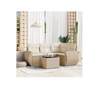 Salon de jardin modulable resine tressee beige 5 pieces 62 x 71 x 69 cm 4 personnes