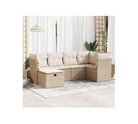 Salon de jardin modulable resine tressee beige 6 pieces 55.0 x 53.0 x 55.0 6 personnes