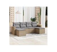 Salon de jardin modulable resine tressee beige 6 pieces 65.5 x 62 x 69.0 6 personnes