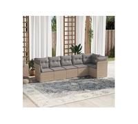 Salon de jardin modulable resine tressee beige 6 pieces x 289 x 69 6 personnes