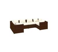 Salon de jardin modulable resine tressee beige 6 pieces x 70 x 60.5 6 personnes