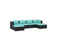 Salon de jardin modulable resine tressee bleu 6 pieces 70 x 70 x 60.5 cm 6 personnes
