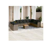 Salon de jardin modulable resine tressee gris 11 pieces 62.0 x 62 x 69 10 personnes