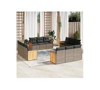Salon de jardin modulable resine tressee gris 12 pieces x 59 x 69 12 personnes