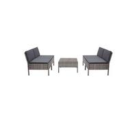 Salon De Jardin 5 Pcs Avec Coussins Résine Tressée Gris Gris