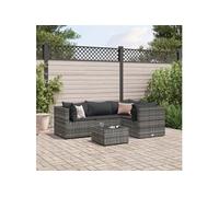 Salon de jardin modulable resine tressee gris 5 pieces 63 x 63 x 57.5