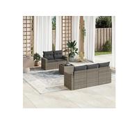 Salon de jardin modulable resine tressee gris 6 pieces x 65.5 x 69 5 personnes