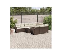 Salon de jardin modulable resine tressee marron 3 pieces 62 x 62 x 69