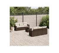 Salon de jardin modulable resine tressee marron 7 pieces x 65.5 x 69