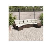 Salon de jardin modulable resine tressee marron 7 pieces x 71 x 69
