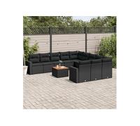 Salon de jardin modulable resine tressee noir 12 pieces 62 x 62 x 69 11 personnes