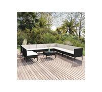 Salon de jardin modulable resine tressee noir 12 pieces x 57 x 69 11 personnes