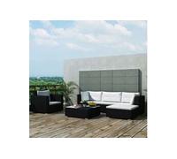 Salon de jardin modulable resine tressee noir 6 pieces 70 x 70 x 65 5 personnes