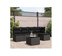 Salon de jardin modulable resine tressee noir 6 pieces x 227 x 69 5 personnes