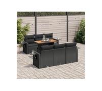 Salon de jardin modulable resine tressee noir 7 pieces 100.0 x 55 x 73 6 personnes