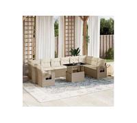 Salon de jardin modulable rotin beige 11 pieces 62.0 x 62 x 69