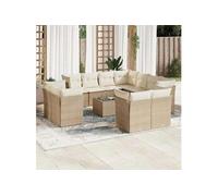 Vidaxl Salon De Jardin Avec Coussins 12 Pcs Beige Résine Tressée
