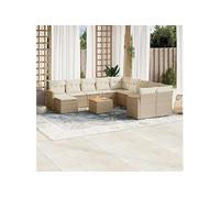 Vidaxl Salon De Jardin Avec Coussins 12 Pcs Beige Résine Tressée