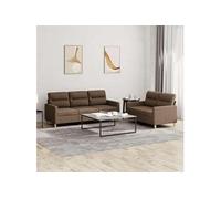 Salon de jardin modulable rotin marron 2 pieces 138 x 138