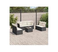Vidaxl Salon De Jardin 8 Pcs Avec Coussins Noir Résine Tressée