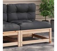 Salon de jardin modulable Vidaxl 1 personnes gris 70 x 70 x 67 cm bois massif Gris G