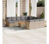 Salon de jardin modulable Vidaxl 12 personnes 13 pieces resine tressee 62 x 62 x 69 cm beige Beige