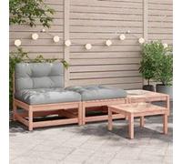 Salon de jardin modulable Vidaxl 2 personnes gris 70 x 210 x 67 cm bois massif Gris G