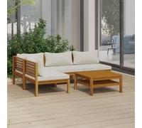 Salon de jardin modulable Vidaxl 5 pieces bois massif beige 69 x 65 x 62.5 cm 4 personnes Beige G