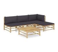 Salon de jardin modulable Bambou 5 personnes 5 pieces