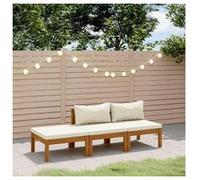 Vidaxl Salon De Jardin 3 Pcs Avec Coussin Crème Bois D'acacia Solide