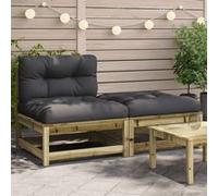 Salon de jardin modulable Vidaxl bois gris 70 x 140 x 67 cm 1 personnes gris G