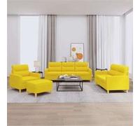 Salon de jardin modulable Vidaxl bois jaune 4 pieces jaune G