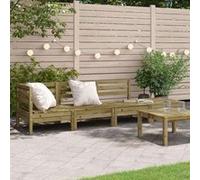 Salon de jardin modulable Vidaxl bois marron 4 personnes marron G
