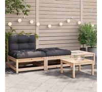 Salon de jardin modulable Vidaxl bois massif 1 personnes 70 x 210 x 67 cm gris Gris G