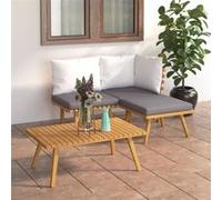 Vidaxl Salon De Jardin 4 Pcs Avec Coussins Bois D'acacia Solide