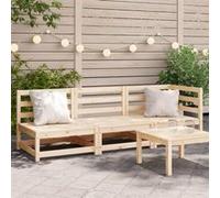 Salon de jardin modulable Vidaxl bois massif 3 personnes 70 x 210 x 67 cm marron Marron G
